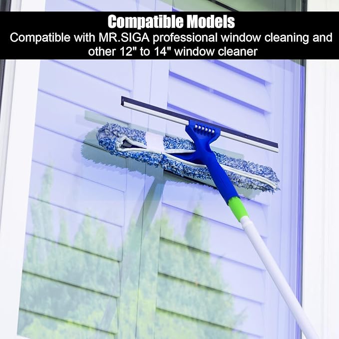 6pcs Microfiber Window Cleaning Refill, 35cm/14in Reusable & Washable Squeegee Cloth Sleeve Compatible with MR.SIGA Window Glass Cleaning Tools Home and Office