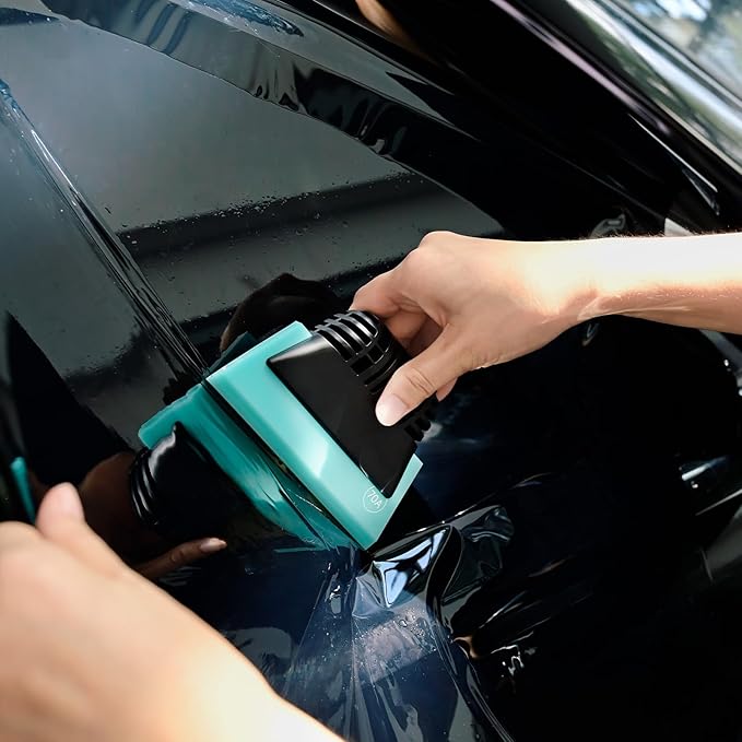 FOSHIO Blue Small Squeegee, Non-Slip Handle Rubber PPF Squeegee for Window Cleaning, Shower Glass Door, Car Windshield, Vinyl