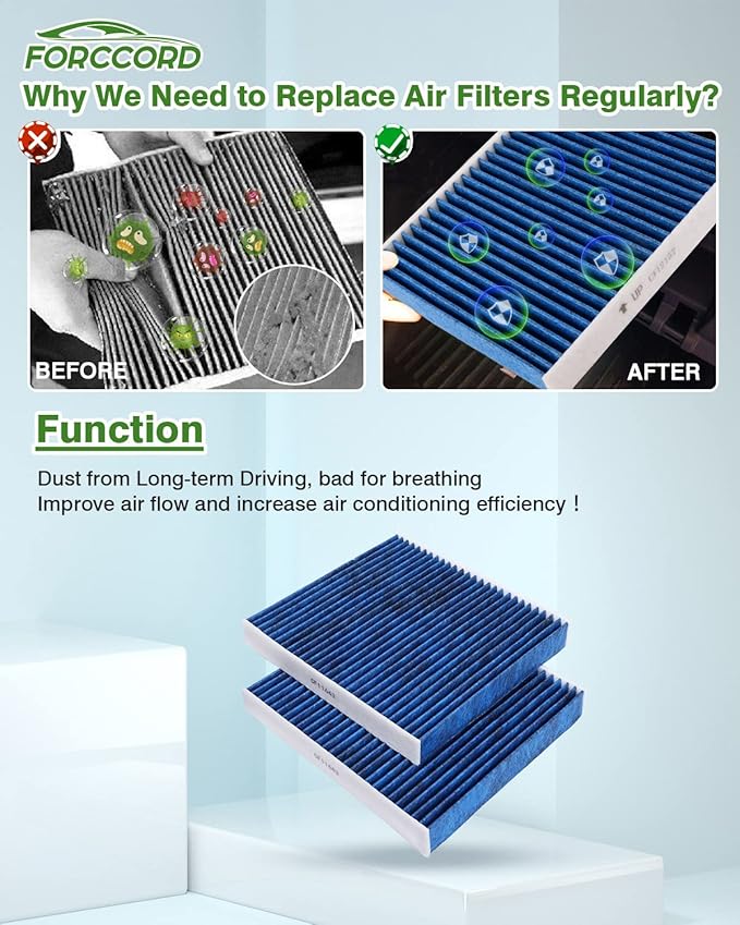 2-Pack HEPA Cabin Air Filter Fits for Corolla (2002~2008); Matrix (2003-2008) Activated Carbon Cabin Filter Replacement CP133 CF10133 88568-02020 Car Accessories