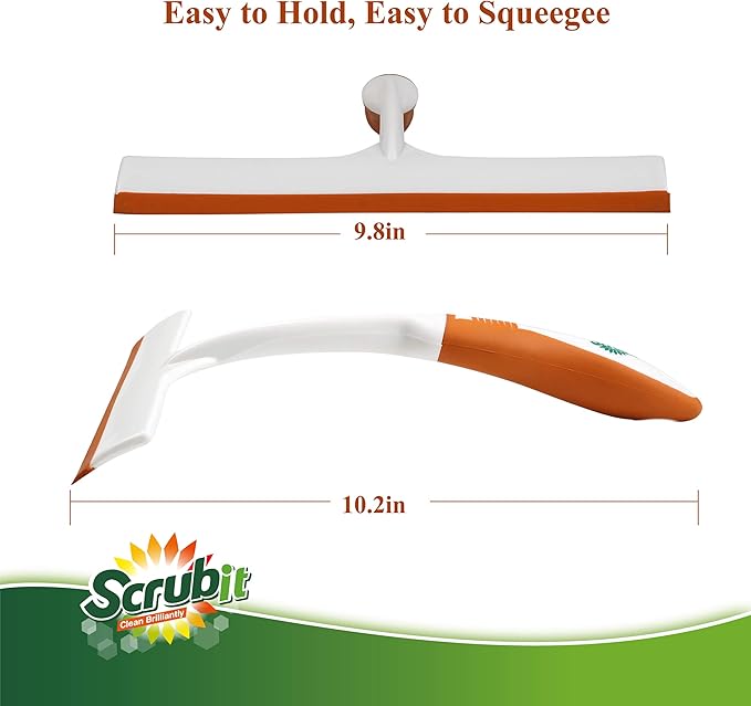 SCRUBIT Window and Shower Squeegee, Lightweight Squeegy Cleaner for Windows, Glass, Car Windshield, and Mirror - Streak Free Cleaning Tool for Shower Doors, Kitchen and Bathroom
