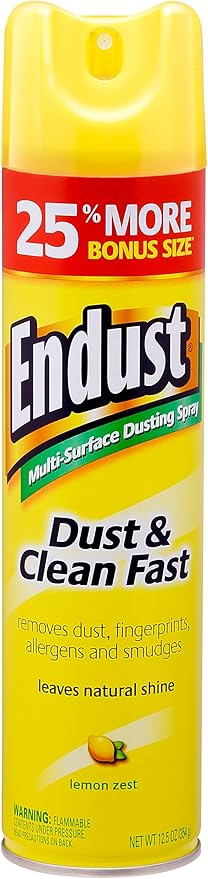 Endust Lemon Zest Multi-Surface Dusting and Cleaning Spray, Lemon Zest, 3-Pack