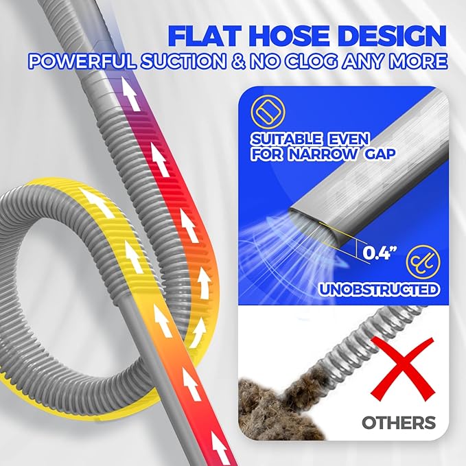 Holikme Dryer Vent Cleaner Kit Dryer Lint Vacuum Attachment Brush, Lint Remover, Dryer Vent Vacuum Hose Replacement Parts,Duct Cleaning, Grey