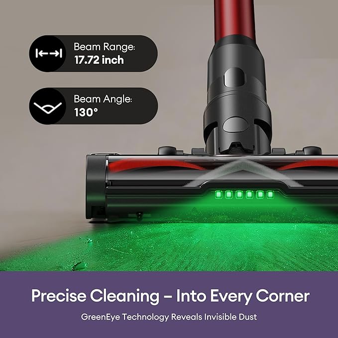 Ultenic Cordless Vacuum Cleaner, 55KPA/650W/80Mins, Cordless Stick Vacuum with 180°Bendable Wand, Touch Screen, Anti-Tangle Brush, Self-Standing, Vacuum Cleaners for Home/Floor/Pet Hair/Carpets