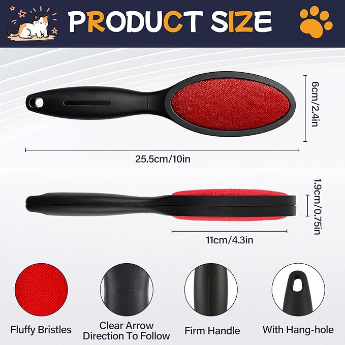 3 Pack Double Sided Magic Lint Remover Brush for Pet Hair, Reusable Velvet Fabric Lint Brush for Clothes, Couch Furniture & Upholstery, Dog & Cat Fur Remover
