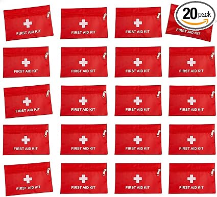 20 Pack Empty First Aid Kit Bag, Small First Aid Pouch Bulk, Water Resistant Travel Medical Organizer, Mini Emergency Su