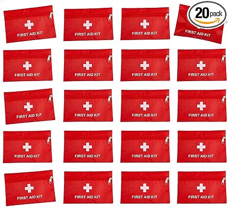 20 Pack Empty First Aid Kit Bag, Small First Aid Pouch Bulk, Water Resistant Travel Medical Organizer, Mini Emergency Su