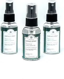 DERMAGLOVE SURFACE SPRAY 3 PACK KIT, 3 Mini 2 FL OZ spray bottles, Organics meets science spray purifies unsafe surfaces