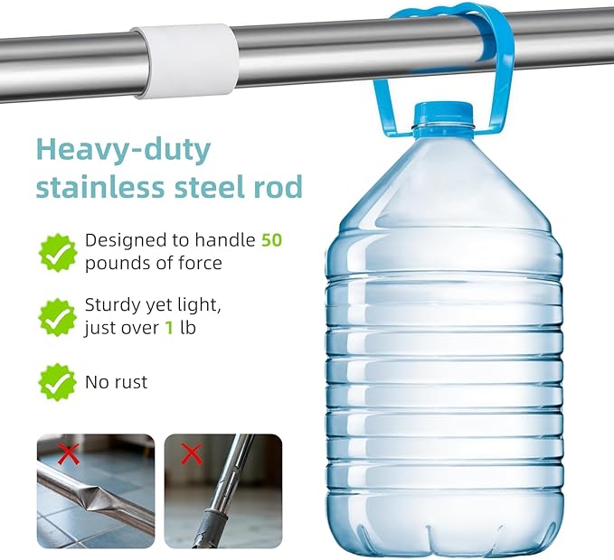 MOPALL Floor Scrub Brush with Long Handle 55", Dual-Sided Stiff Bristle Grout Brush with 180° Rotatable V-Shape Head, Heavy Duty Shower Cleaning for Bathroom Tile, Patio, Deck, Garage, Pool & Corner