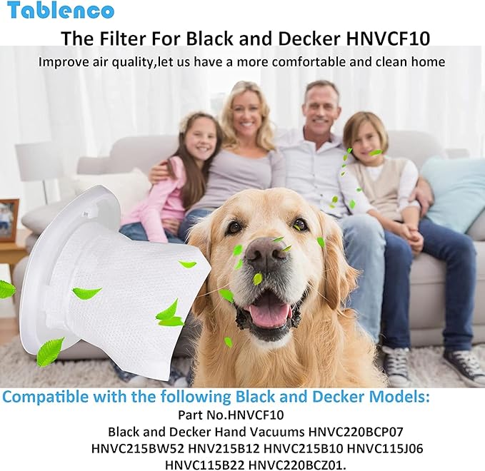 Replacement Filter for Black and Decker Dustbuster QuickClean Cordless Handheld Vacuum HNVC215B10 HNVCF10 -Compatible with Hand Vacuums Models: HNVC115 HNVC215 HNVC220 Filters, 9 Pack