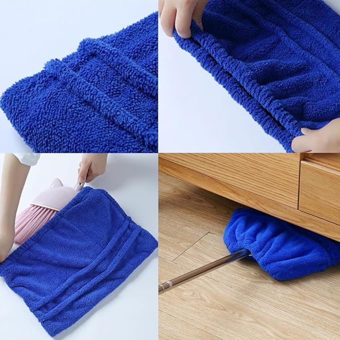 2 Pack Broom Pads to Baseboard Cleaner Tool Sweep Broom Cloth Cover Reusable Microfiber Broom Sweeping Refill for Baseboards Molding Cleaning Tool Cleaning Dust Cobwebs up High Heater