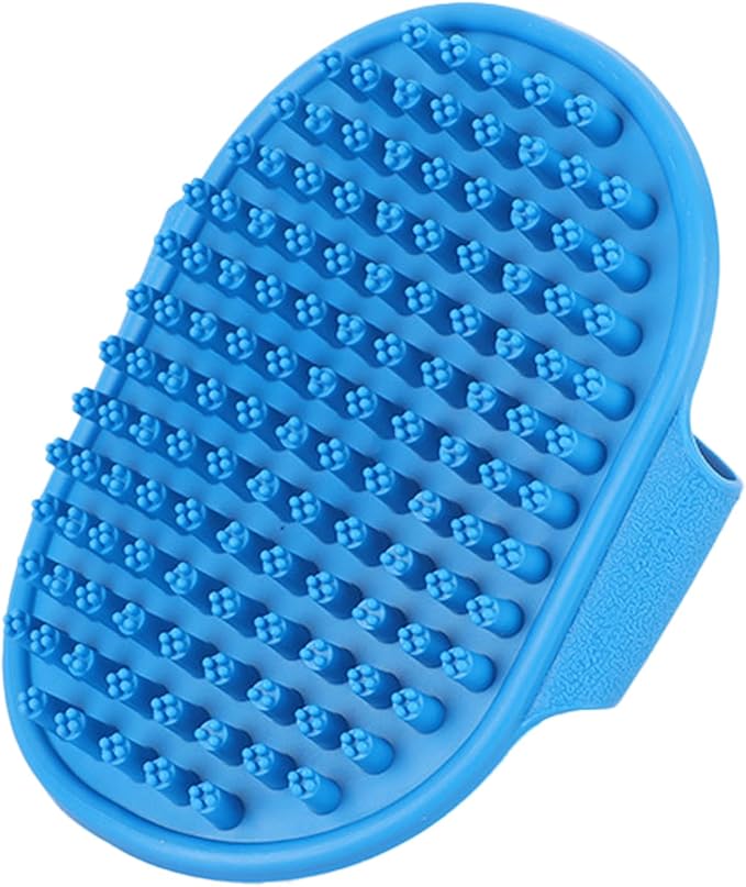 NVNAN Ultra-Soft Pet Grooming Brush with Adjustable Ring - Ideal for Dogs & Cats of All Hair Types - Bath, Shower, Dog Shampoo Brush & Massage Tool (Blue, 1-Pack)