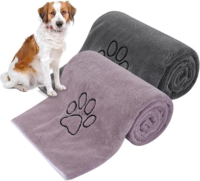 KinHwa Dog Towels Super Absorbent Microfiber for Small, Medium Dog Drying Towel for Drying Dogs Soft Pet Bath Towels and