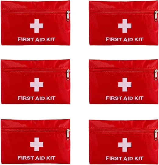 QCWN 6 Pack Empty First Aid Bag Mini Medical Kit Pouch Small Travel Emergency Survival Storage Bags for Car Home Hiking 