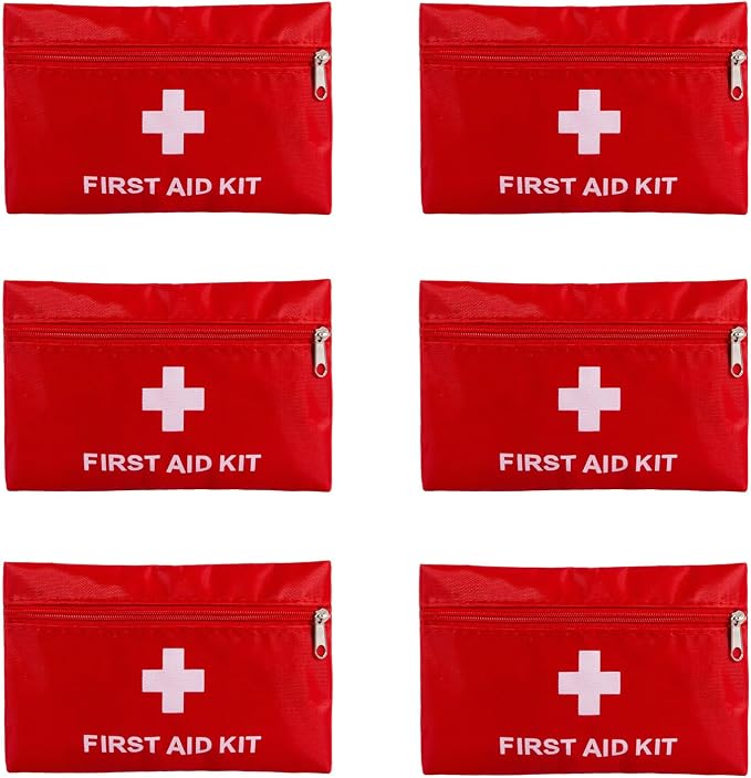 QCWN 6 Pack Empty First Aid Bag Mini Medical Kit Pouch Small Travel Emergency Survival Storage Bags for Car Home Hiking 