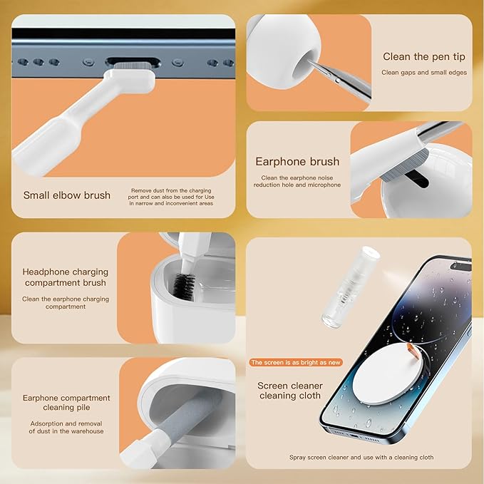 21-in-1 Keyboard Cleaning Kit Laptop Cleaner Computer Screen Cleaning Brush Tool Multi-Function Electronic Clean Gadgets for iPad iPhone Earbuds Headphones Camera Monitor More