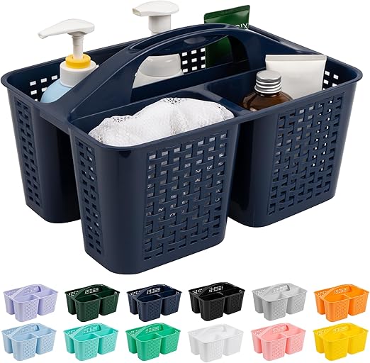 Tiawudi Portable Shower Caddy, Caddy Organizer with Handle, Plastic Shower Basket Hold Soap, Shampoo, Hair Supplies and 