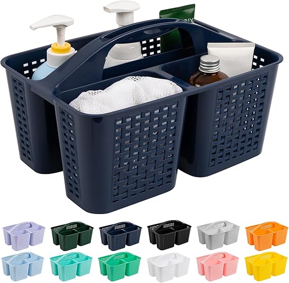 Tiawudi Portable Shower Caddy, Caddy Organizer with Handle, Plastic Shower Basket Hold Soap, Shampoo, Hair Supplies and 