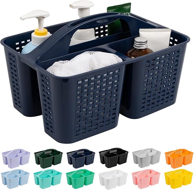 Tiawudi Portable Shower Caddy, Caddy Organizer with Handle, Plastic Shower Basket Hold Soap, Shampoo, Hair Supplies and 