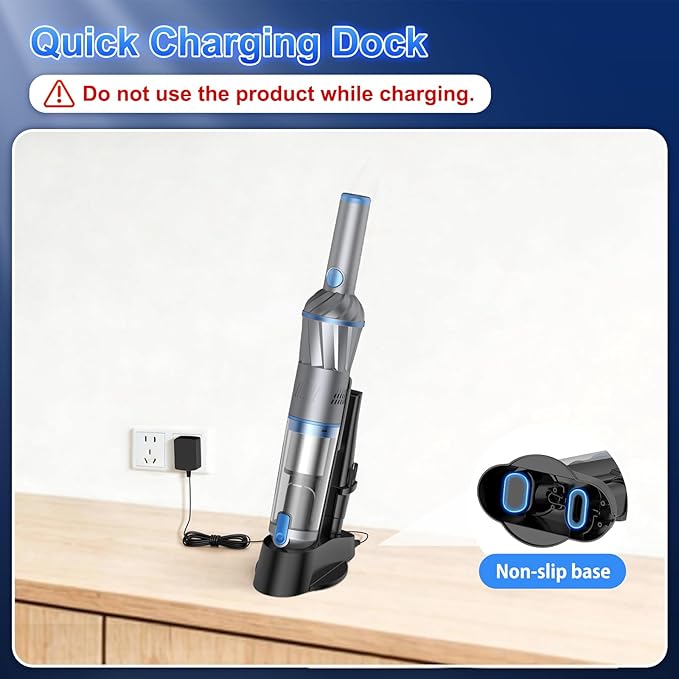 Handheld Vacuum Cordless, Powerful Suction with Portable Lightweight 1.75lb, Rechargeable Vacuum with One-Touch Empty, Multiple Accessories Handheld Vacuum for Car Home Pet Office