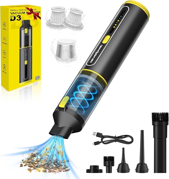NEVERLAND Car Vacuum - 20000Pa Powerful Suction Mini Vacuum Cleaner Blowing & Inflating 4-in-1 Portable Vacuum Cordless 
