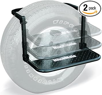 Heininger HitchMate TireStep – Adjustable Step for SUVs, RVs & Trucks, Tires Up to 12.5" Wide, 22"x10" Platform, 400 lb 