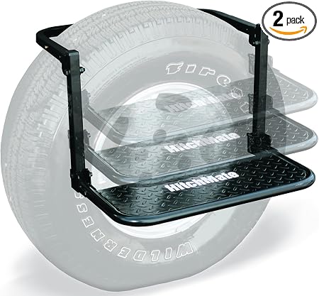 Heininger HitchMate TireStep – Adjustable Step for SUVs, RVs & Trucks, Tires Up to 12.5" Wide, 22"x10" Platform, 400 lb 