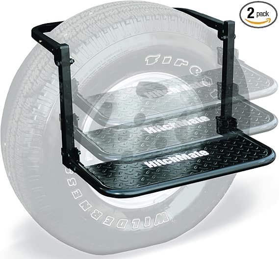 Heininger HitchMate TireStep – Adjustable Step for SUVs, RVs & Trucks, Tires Up to 12.5" Wide, 22"x10" Platform, 400 lb 