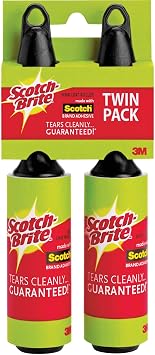 Scotch-Brite Mini Lint Roller, White, 2 Rollers Total