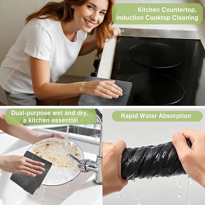Thickened Magic Cleaning Cloth, Reusable Magic Cleaning Cloths for Glass, Streak Free Microfiber Magic Cleaning Cloth Reusable Rags for Kitchen, Windows, Mirrors, Cars (20)