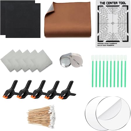 Hooctetive Trade Card Cleaning Kit, Trading Cards Flattening Care Tool Accessory Kit & Sports Card Repair Care Cleaning 