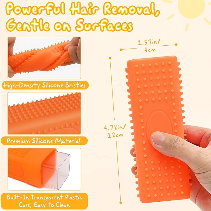 2 Pack Silicone Pet Hair Remover Roller for Furniture, Carpets, Sofas, and Car Interiors