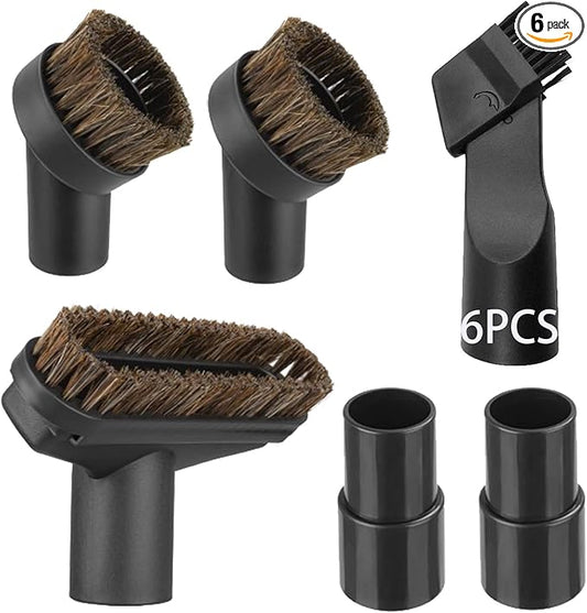 6 Pack Round Dust Brush For Shark Vacuum Attachment Replacement Shark Vacuum Brush Attachment with Vacuum Hose Adapter, For Most Vacuum Cleaners Accessories