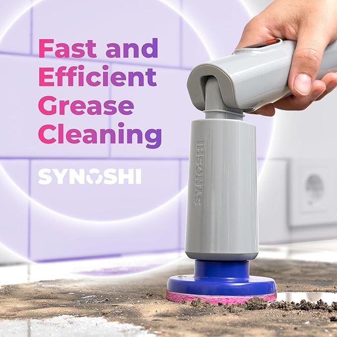 Synoshi PRO Electric Spin Scrubber Melamine Sponge for Bathroom & Shower Cleaning, Kitchen Brush Head for Power Cleaning - Set of 3 Sponges