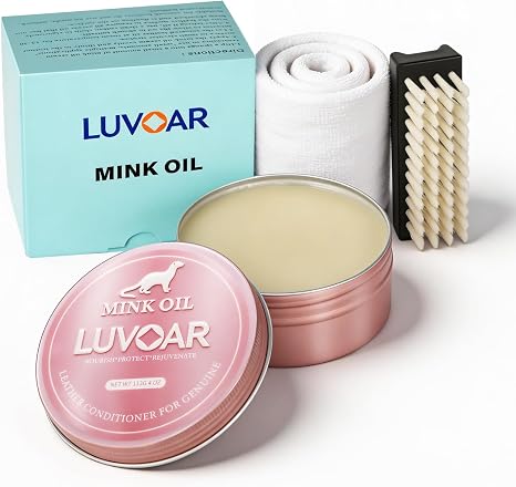 Leather Conditioner for Boots & Shoes, Mink Oil Leather Care Kit 4oz