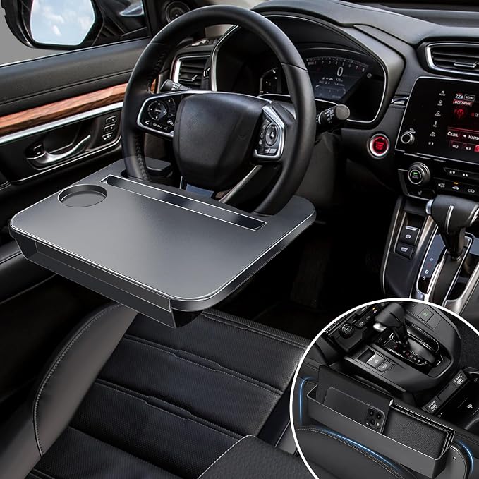 Compatible with Honda CR-V 2-in-1 Steering Wheel Tray Gap Storage Organizer