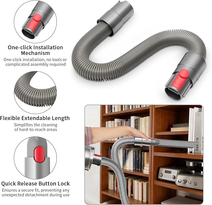 6 Replacement Attachment Kit for Dyson V15/V15s/V9/V8/V11/V12/V10/V7/Gen5 Cordless Vacuums Cleaner | Quick Release Spare Part for Home and Car Cleaning | Accessory Tool Set with Extension Hose