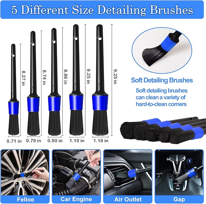 TTRCB 27Pcs Car Detailing Kit, Car Cleaning Kit, Car Detailing Brush Set, Drill Brush Set, Car Detailing Brushes, Car Wash Kit, Car Accessories, Car Cleaning Supplies for Interior, Exterior, Wheels