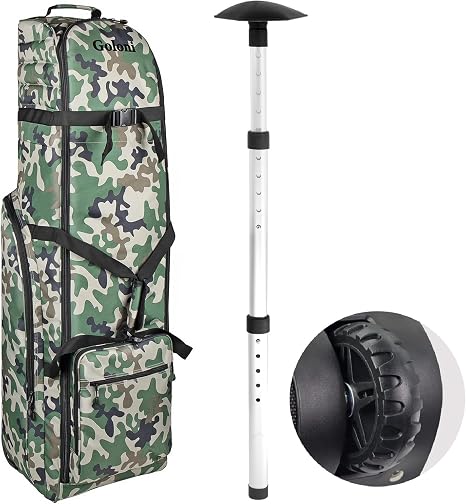 Goloni Golf Travel Bag with Wheels for Airlines, Heavy Duty Golf Club Travel Case, Water Resistant Golf Bag Cover for Ai