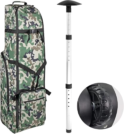 Goloni Golf Travel Bag with Wheels for Airlines, Heavy Duty Golf Club Travel Case, Water Resistant Golf Bag Cover for Ai