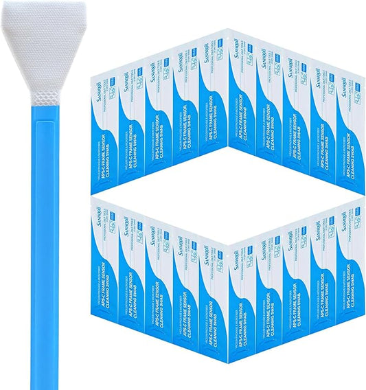 Dry APS-C Sensor Cleaning Swabs (CCD/CMOS), 20pcs 16mm DSLR or SLR Mirrorless Digital Camera Cleaning kit (No senrsor Cleaning Solution)