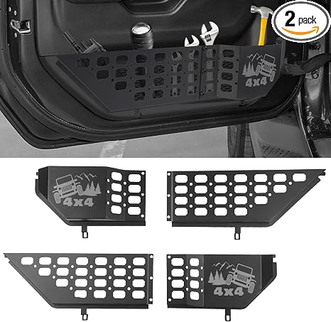 2PCS Metal Front Door Organizer for Jeep Wrangler JL/JLU 2018-2026