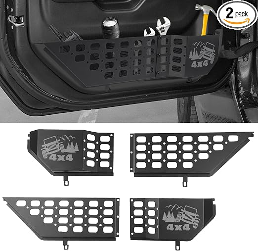 2PCS Metal Front Door Organizer for Jeep Wrangler JL/JLU 2018-2026