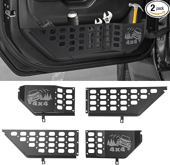 2PCS Metal Front Door Organizer for Jeep Wrangler JL/JLU 2018-2026