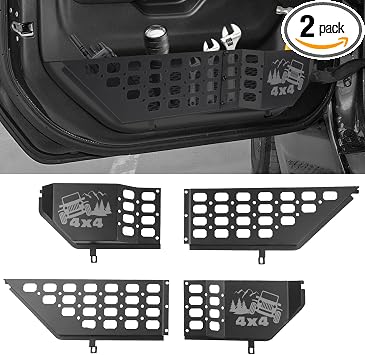 2PCS Metal Front Door Organizer for Jeep Wrangler JL/JLU 2018-2026
