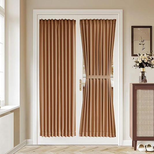 Vatge French Door Blackout Curtains - Burnt Orange Window Treatment for Kitchen & Patio Doors, 1 Panel, W36 x L72, Terracotta