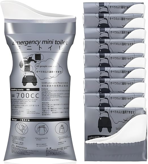 10 Pack Disposable Emergency Urinal Bag, Portable Camping Pee Bags, Travel Pee Bags, Traffic Jam Emergency Portable Urin