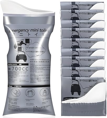 10 Pack Disposable Emergency Urinal Bag, Portable Camping Pee Bags, Travel Pee Bags, Traffic Jam Emergency Portable Urin