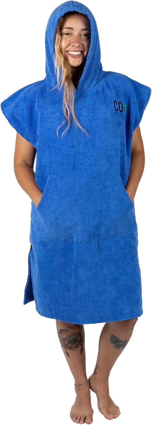 COR Surf Poncho Changing Towel Robe with Hood and Front Pocket | Thick Quick Dry Microfiber Wetsuit Poncho Towel for Sur