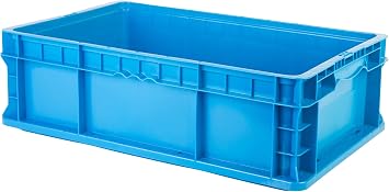 Hudson Exchange 24 x 15 x 7.5" Straight Wall Handled Storage Container Tote, Blue