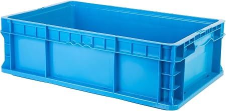 Hudson Exchange 24 x 15 x 7.5" Straight Wall Handled Storage Container Tote, Blue